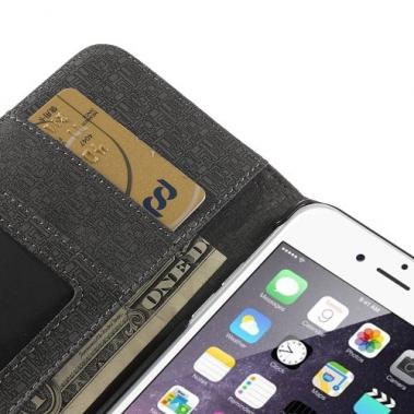 MW Wallet Book Case Cloth Texture Zwart voor Apple iPhone 6/6S